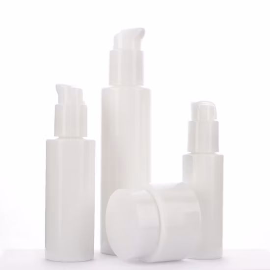 Customize 30ml 50ml 50g Opal Cosmetic Skincare Packaging Set Glass Cosmetic Jars and Bottles