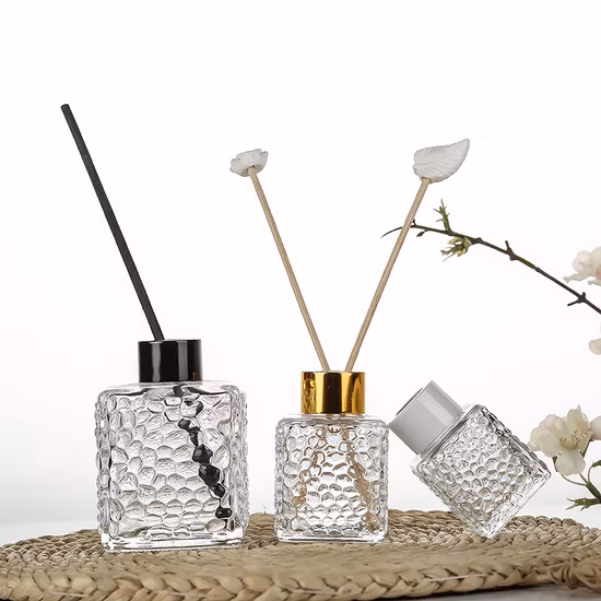 Hochwertige, leere, runde, luxuriöse, dekorative Glas-Diffusorflasche für Zuhause