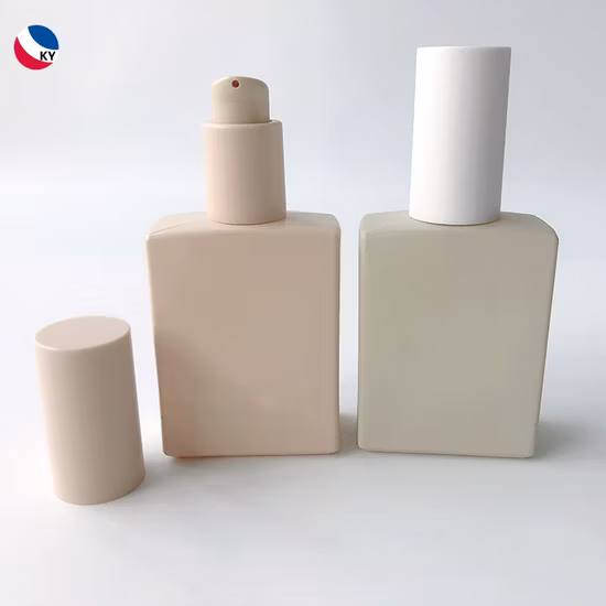 Benutzerdefinierte bunte Luxus 30 ml 50 ml 100 ml quadratische Foundation Serum Verpackung Glas Lotion Flasche leere Parfüm Sprühflaschen