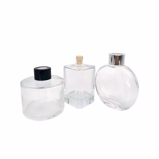 Graue Farbe, 200 ml, flache, rechteckige, quadratische Glas-Parfüm-Aroma-Home-Reed-Diffusor-Flasche